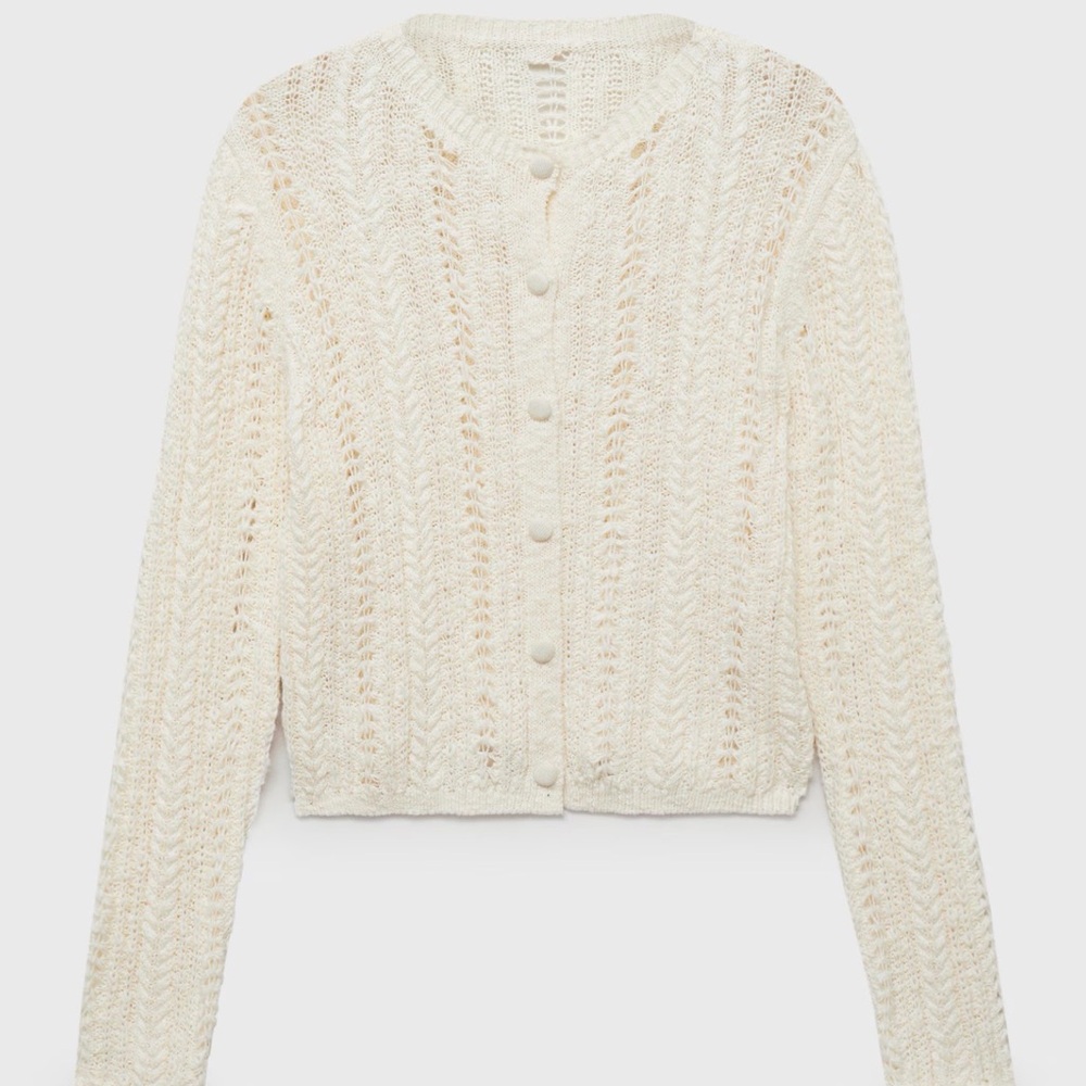 BNWT MANGO OPENWORK KNIT CARDIGAN SIZE M